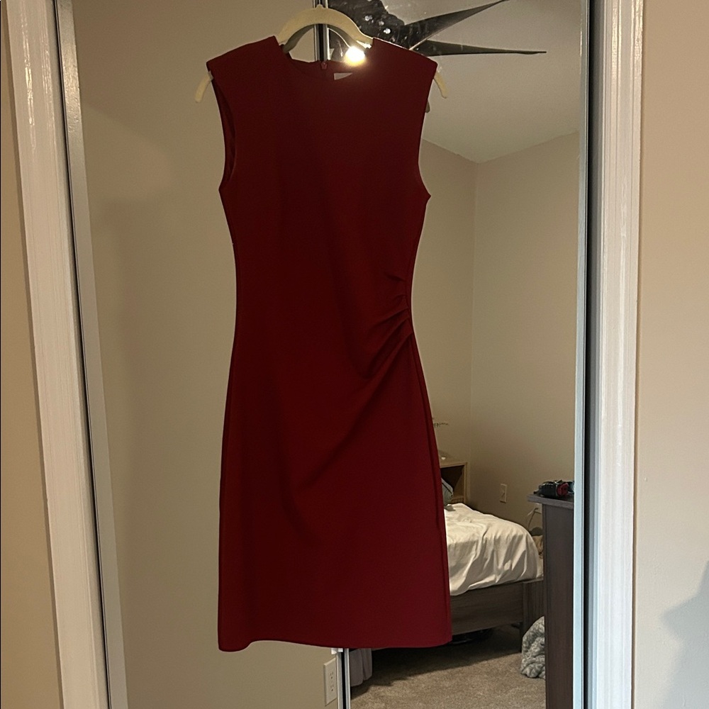 H&M Burgundy Sleeveless Sheath Dress
